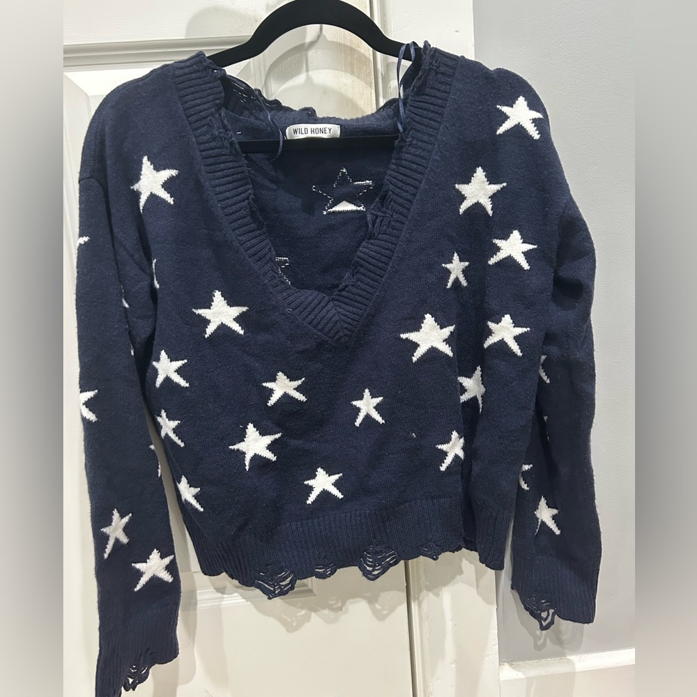 Navy Star Sweater